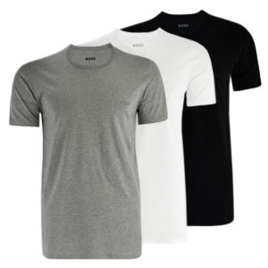 BossΑνδρικές Φανέλες Κοντομάνικες Grey   White   Black 3Pack